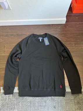 Polo by Ralph Lauren Black Sleepwear Sweatshirt with Red Pony mens M Brand New